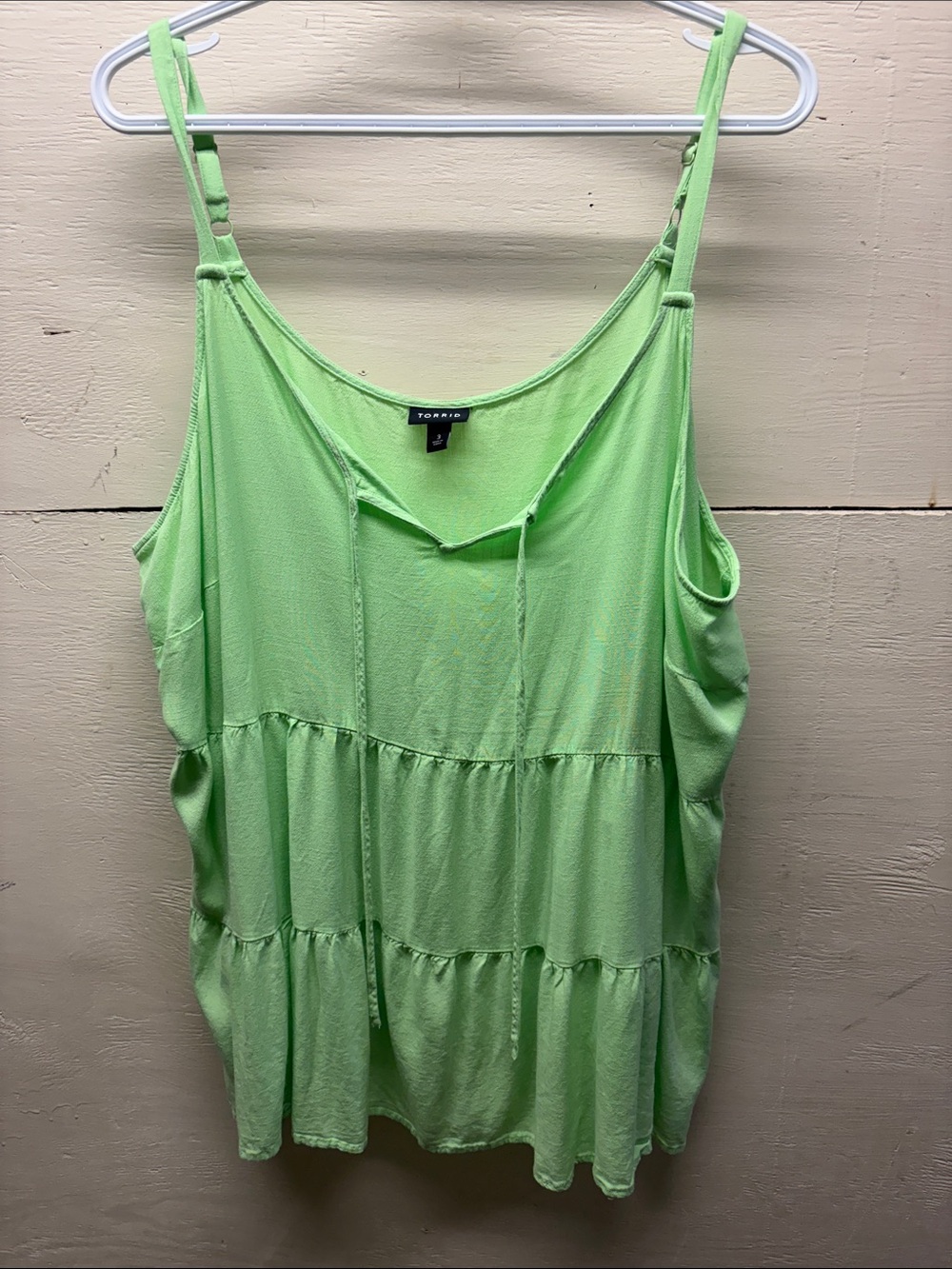 torrid Neon Lime Tiered Spaghetti Strap Tank Top
